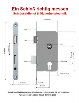 Einsteckschloss Haustürschloss ES 979 für Profilzylinder DIN (65mm x 92m )  R/L