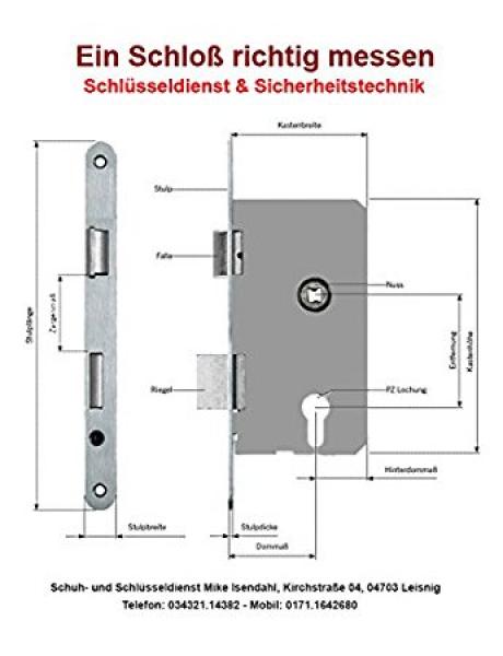 KFV Reparatur Hauptschloß AS8250 Dorn 35/40/45/65mm, PZ92